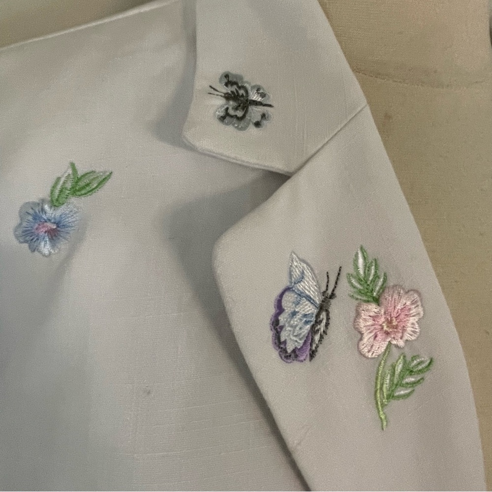 Vintage‎ 90s Embroidered Blazer Women’s 20W Floral Long Sleeve 1 Button Jacket - Picture 4 of 11
